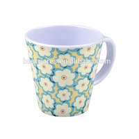 Tasse à café en mélamine avec poignée réutilisable de haute qualité, ml, Design fleur blanche, petite tasse à café