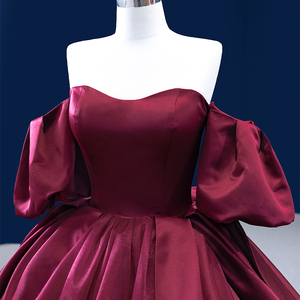 Jancember 222190 Formelle Rouge Modeste Satin Partie Élégante Robe De Soirée Robes - Product Image 2
