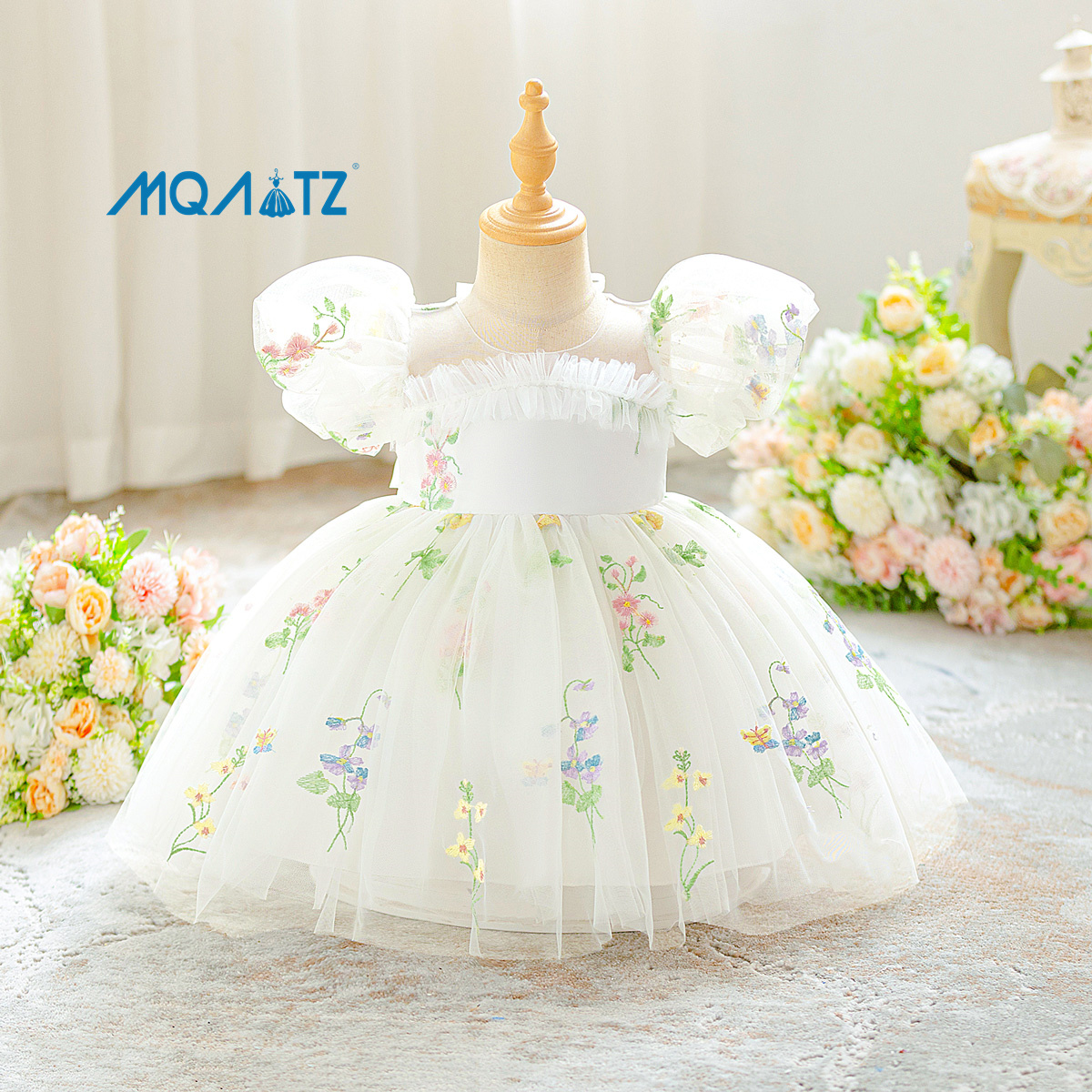 Order Online Baby Girl Christening Gown Long Sleeves & Lace Design |  Alibaba.com