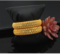 Bracelets de luxe éthiopiens, africains, brésiliens, plaqués or 24 carats, pour mariage, fête, cadeau, bracelet de mariée de Dubaï pour femmes