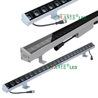 W42mm H74mm Angle Asymétrique LED Barre Linéaire IP67 Étanche Face Lighting DMX512 PWM RGBW Outdoor Garden Wall Washer