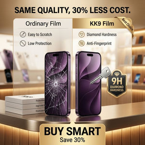 ฟิล์มกันรอยหน้าจอ KK9 สำหรับ iPhone 18 แบบใส กระจกนิรภัย แข็งแรงพิเศษ ทนทานสูง ความแข็ง 50KG ป้องกันขอบ - Product Image 3