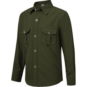 Chemise habillée à manches longues pour garçons Qbk, en coton Oxford, avec poches poitrine, infroissable, uniforme - Product Image 1
