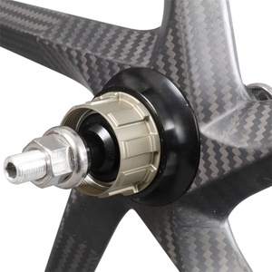 Ruota in carbonio Fnhon Raffica 3 sessanta 5 raggi A cinque razze Wheelset Bici Pieghevole 3 velocità Wheelset 16 349 Cerchio mozzo di Novatec 74/112 millimetri - Product Image 4