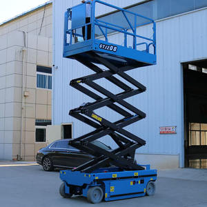 Plateforme élévatrice mobile électrique autopropulsée à ciseaux 6m-<span class=keywords><strong>14m</strong></span>, élévateur de personnel Rong Yu JT-GZ0406, capacité 80-1000kg - Product Image 1