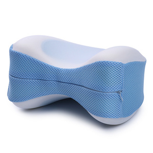 Gel en forma de corazón para piernas, almohada transpirable para dormir de lado de la <span class=keywords><strong>piel</strong></span>, almohada ortopédica cónica para piernas, almohada de rodilla de Gel refrescante de verano - Product Image 3