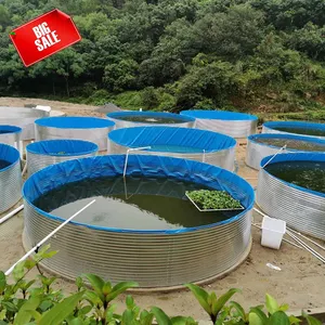 Su ürünleri yetiştiriciliği dayanıklı katlanabilir su geçirmez tuval PVC PE yuvarlak branda balık tankı gölet tarım için