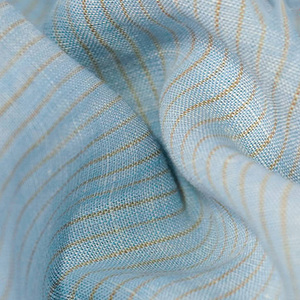 Robe d'été respirante en <span class=keywords><strong>lin</strong></span> <span class=keywords><strong>naturel</strong></span> multicolore 100% pur rayé pour femmes, tissu de <span class=keywords><strong>lin</strong></span> pour vêtement. - Product Image 3