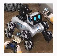 Nouveau véhicule télécommandé électronique pour enfants, chien mécanique acrobatique à huit roues en plastique, avec bras oscillant et fonction d'escalade