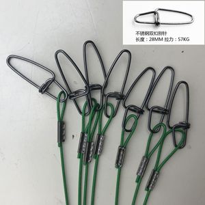 Línea de pesca de alambre de acero con tubo de cobre engrosado para pesca en barco, con mosquetón giratorio, verde, negro, rojo, 20cm, 30cm, 50cm, acero al carbono - Product Image 3