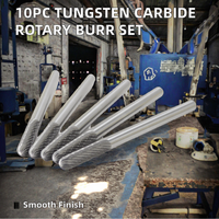 Outils électriques fraises rotatives en carbure de tungstène longue durée 10 pièces/boîte polie OEM personnalisable pour le meulage de pièces métalliques