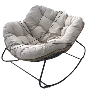 Sillón Mecedora Moderno y Ecológico, Sofá de Mimbre Tejido Doble, para Sala de Estar, Apartamento Pequeño, Balcón - Product Image 5
