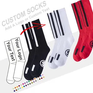 Stripe Contrast Colored Red Crew Socks Free Size Mans Breathable Sporty Daily Life Casual Fashion Customized Socks