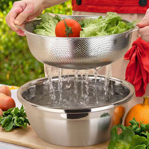 Kolları ile dayanıklı paslanmaz çelik kevgir seti mutfak erişte meyve sebze süzgeç süzgeç ve süzgeçler - Product Image 4