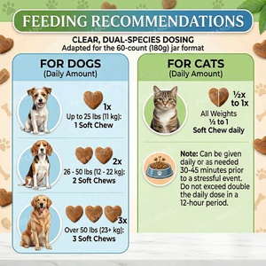 Snack Morbidi Calmanti OEM all'Ingrosso per Cani e Gatti, Supporto Antistress con L-Teanina e Camomilla, Etichetta Privata Personalizzata - Product Image 4