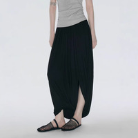 Jupe longue taille empire pour femme, infroissable, coupe asymétrique inspirée des culottes, robe décontractée