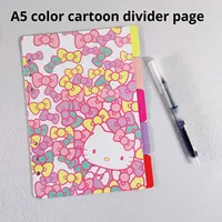 Séparateur d'index A5 imprimé couleur, papier à feuilles mobiles, motif chaton de dessin animé mignon, étiquette de classification, marque-page, cadeau, séparateur Instagram