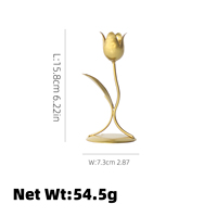 Supports de bougies décoratifs en fer doré en forme de tulipe pour salon, table à manger, centre de table pour anniversaire ou mariage, durables