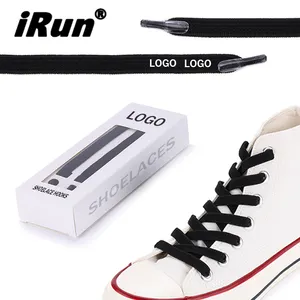 iRun Nylon Elastic Laces Lock Lucency Shoelace Accessories Custom Logo Flat Shoealce Hooks Easy Lock Elastic Shoelace Anchors