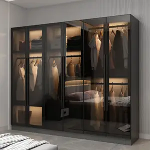 خزانة ملابس خشبية بتصميم خزانة ملابس مخصصة ، أثاث خزانة ملابس مجهز بخزانة ملابس