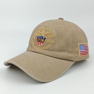 Gorras de Béisbol Patrióticas Americanas con el 250 Aniversario de EE. UU., Diseño Retro en Relieve, Ajustables, con el Águila Calva, de Algodón - Product Image 2