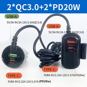 ที่ชาร์จในรถยนต์ 76W 4 in 1 A+C รองรับ QC3.0 พร้อมสายต่อ 1.8 เมตร สำหรับชาร์จเร็วที่เบาะหน้าและเบาะหลัง - Product Image 3