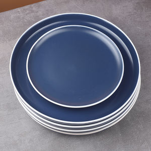 Plato Circular de Cerámica Esmaltada Mate para el Hogar, Plato para Vegetales y Huesos, Plato para Filetes de Hotel - Product Image 5