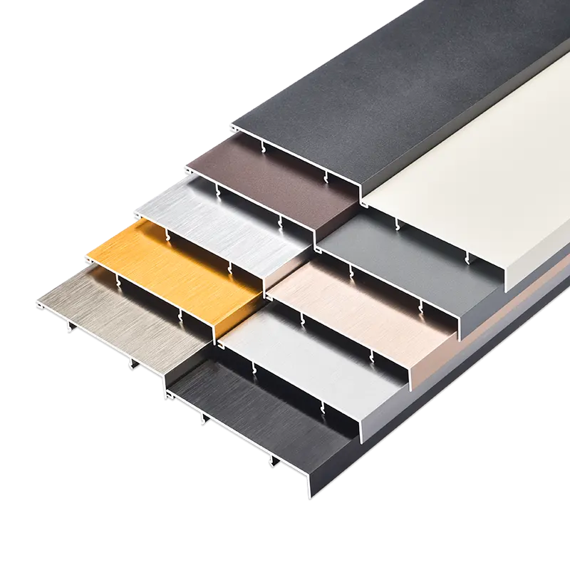Customized Aluminum brushed skirting board waterproof wall ceramic baseboard tile trim