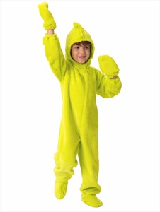 儿童圣诞绿色小偷角色扮演服装柔软长袖件睡衣服装连身衣角色扮演派对套装配帽子围巾 - Product Image 5
