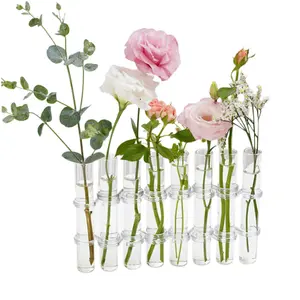 6/8pcs试管花瓶装饰植物玻璃容器花盆铰链管花瓶