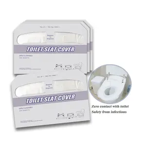 Preço barato boa qualidade higiênica dobra protetora descartável flushable papel tampa do assento sanitário