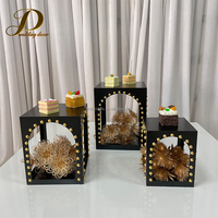 JINDA Présentoir Carré Moderne en Métal pour Buffet de Mariage, Socle à Gâteau, Support de Présentation pour Aliments et Desserts pour Événements et Fêtes