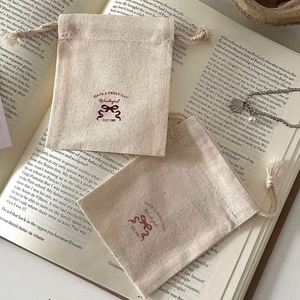 Factory OEM 100% Organic Cotton Dust <b>Pouch</b> Personalized Small Cotton <b>Drawstring</b> Bag - Product Image 5