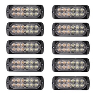 Lampu Darurat Peringatan Bahaya Konstruksi Mobil Super Terang Warna Amber Putih Shinemien SM202-12D 12-24V 12 LED IP68 Tahan Air
