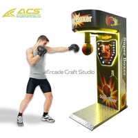 Machine de boxe à monnayeur ACS, jeu d'arcade de frappe, cabinet métallique, prise en charge vocale anglaise