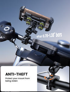 Support de téléphone pour moto Lamicall BCSP05 avec bras d'extension en métal, amortisseur de vibrations, verrou de sécurité T7, support de téléphone anti-vibrations pour moto T7 - Product Image 5