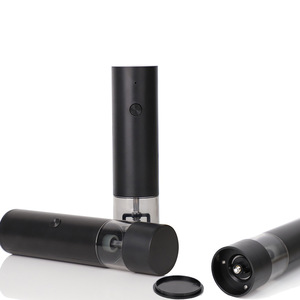Moulin à poivre électrique Chef Season Show, rechargeable par USB, noir, lot de 2, moulin à épices de cuisine - Product Image 1