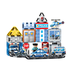 Bloques de Construcción de 7.5 cm, Rompecabezas Educativo 3D STEM de 33 Piezas, Estación de Policía - Product Image 1