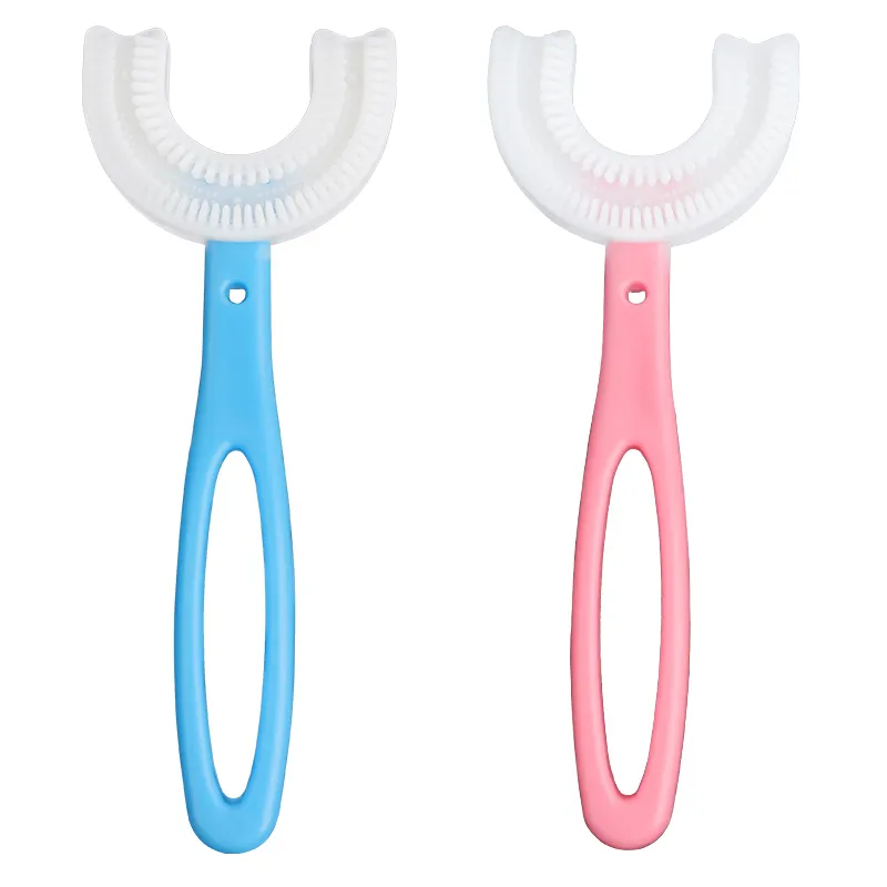 Wholesale Child Baby Oem Silicone Toothbrush U-shaped Kids Brush Teeth for Children with Extra Soft Bristles