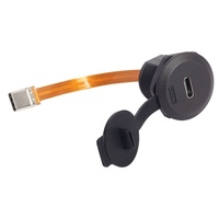 Câble USB-C plat avec prise de montage sur panneau FPC USB 3.1 Type C mâle vers femelle avec couvercle étanche, extension USB-C