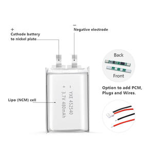 OEM/ODM 3.7V/480mah <span class=keywords><strong>452540</strong></span> 충전식 마이크로 휴대용 의료 기기 파우치 리튬 폴리머 배터리 셀 - Product Image 3