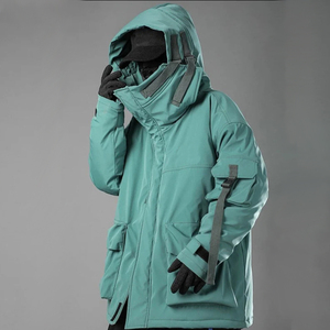 Giacca da uomo giacca da esterno spessa e calda giacca impermeabile giacca con cerniera nuova giacca invernale con cappuccio <span class=keywords><strong>senza</strong></span> <span class=keywords><strong>collo</strong></span> di pelliccia - Product Image 2