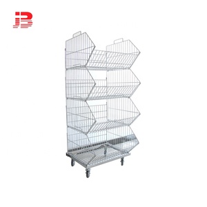 Chrome Supermarket Metal Wire <strong>Basket</strong> Storage Wire Mesh <strong>Display</strong> <strong>Basket</strong> - Product Image 1