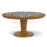 Table de poker longue en bois massif BCP-02 à 8 joueurs avec table de poker LED Table de poker classique personnalisée de luxe