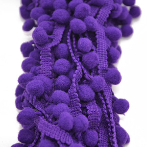 Boule de garniture Pom Pom, 1 pièce, 100% Nylon dentelle colorée, <span class=keywords><strong>Mini</strong></span> perle pompon ruban frange 10mm pour vêtements, accessoires artisanaux, vente en gros - Product Image 3