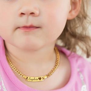 YBcustom nome personalizzato bambini collana in acciaio inox inciso al Laser regalo di compleanno ornamenti di natale - Product Image 1