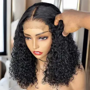 Pre-Plucked Straight Curly Short Glueless Full Frontal Lace Wig 5x5 Lace Closure Bob Wigs Made from Raw Indian Remy Hair