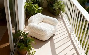 Fauteuil simple compressé en gros |   Tissu <span class=keywords><strong>d</strong></span>'<span class=keywords><strong>ameublement</strong></span> texturé beige à bulles |   Broderie en grappe |   OEM/ODM acceptable |   Quantité minimale de commande faible - Product Image 4