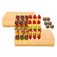 Support de présentation multifonctionnel en bois pour brochettes de fruits, brochettes en bambou pour cocktails