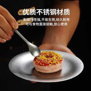 Stainless Steel Dessert Plates Solid Color 8 In Hotel Food Service - Product Image 5